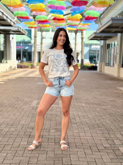 Judy Blue Frayed Summertime Denim Shorts - Reg/Curvy