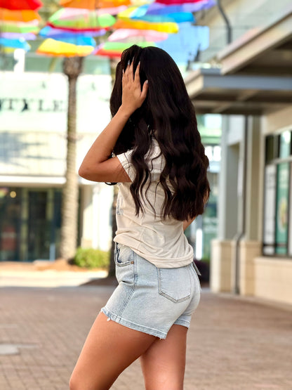 Judy Blue Frayed Summertime Denim Shorts - Reg/Curvy