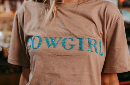 Aubrie's Softest Cowgirl Sequin Tee