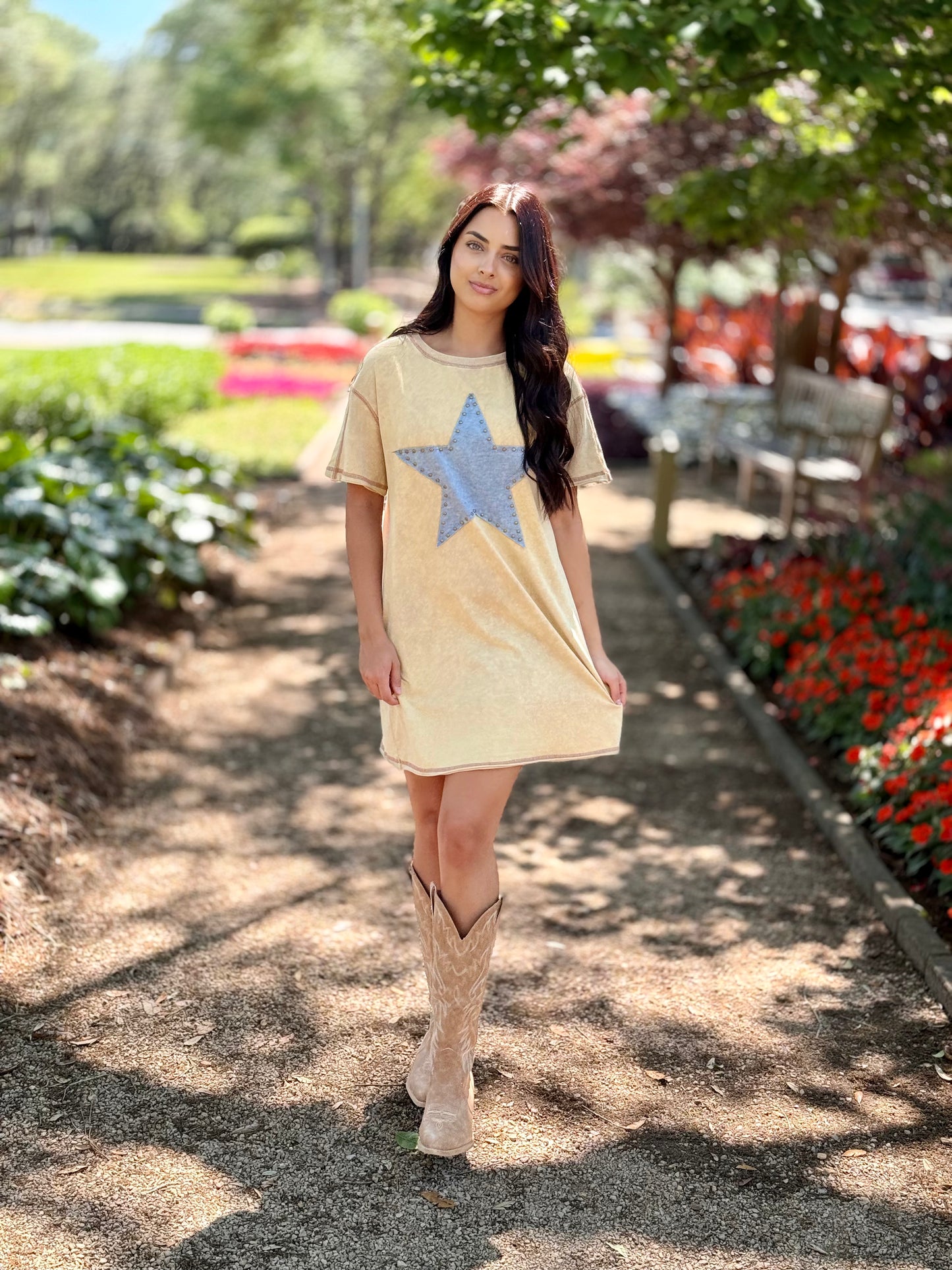The Reta Star Struck Stud T-Shirt Dress