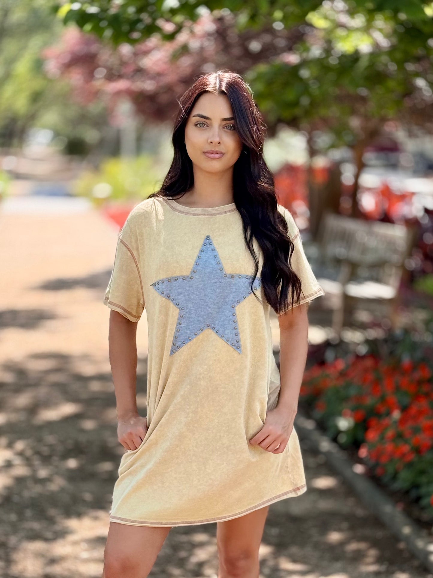 The Reta Star Struck Stud T-Shirt Dress