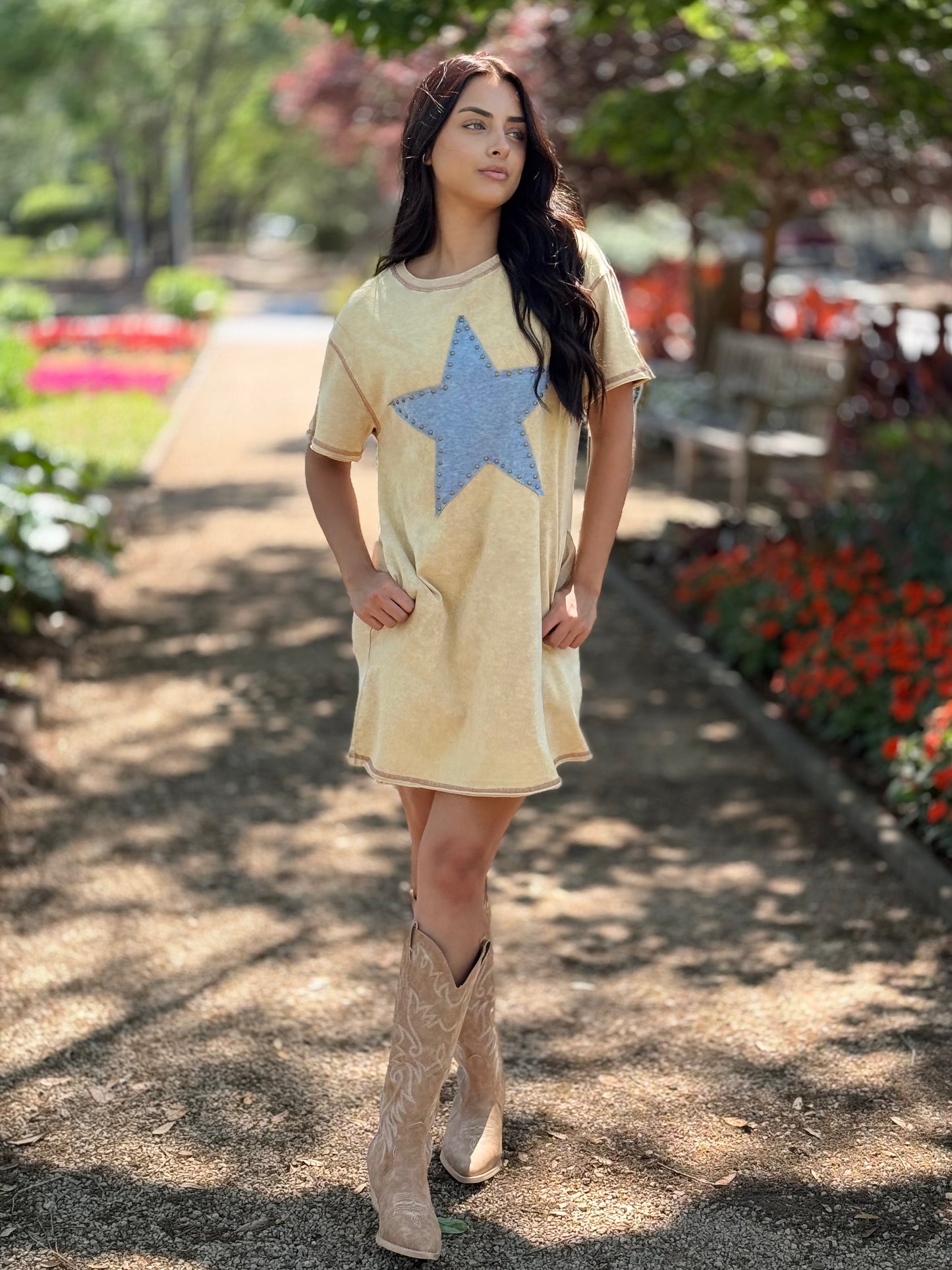 The Reta Star Struck Stud T-Shirt Dress