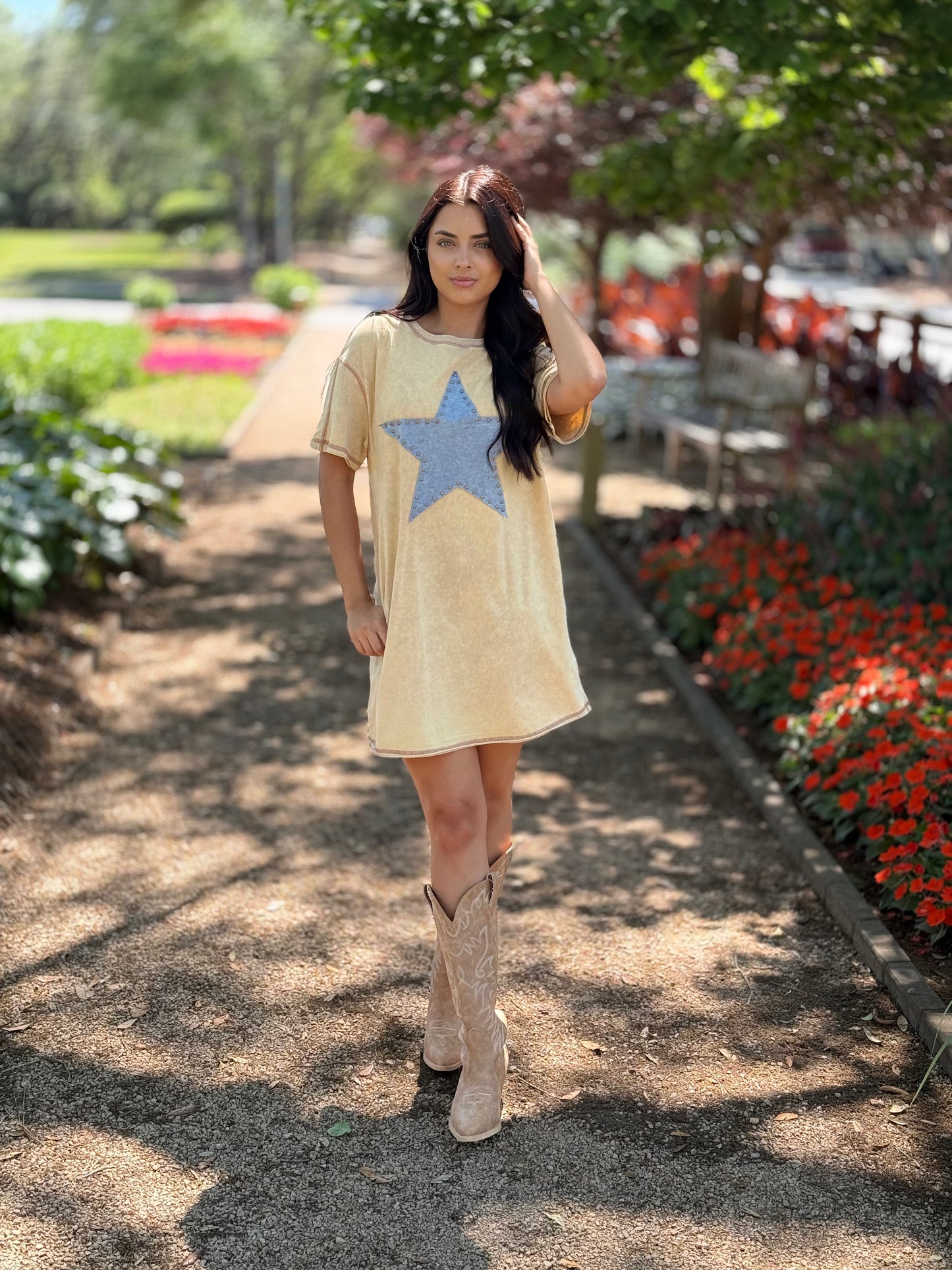 The Reta Star Struck Stud T-Shirt Dress