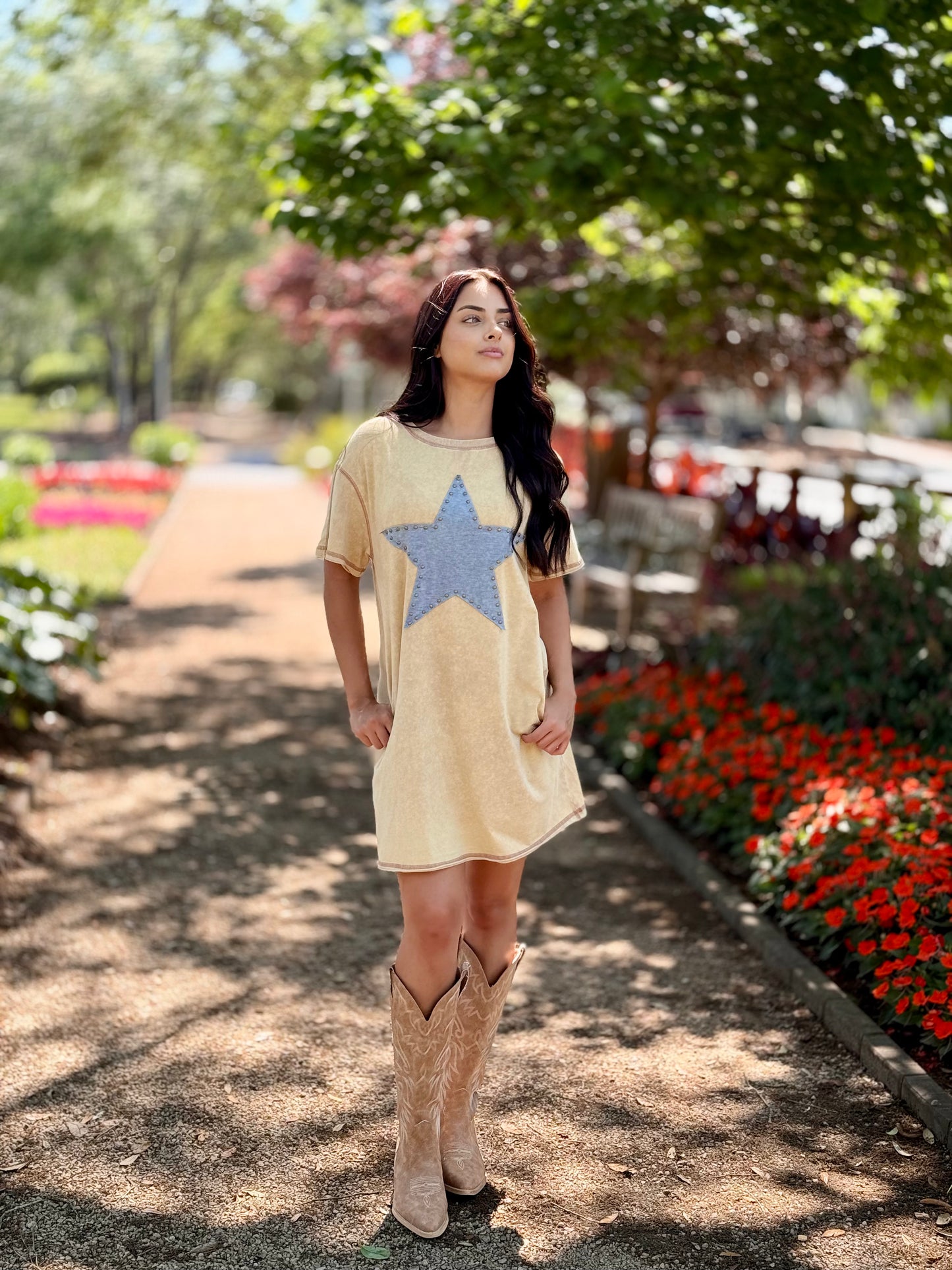 The Reta Star Struck Stud T-Shirt Dress